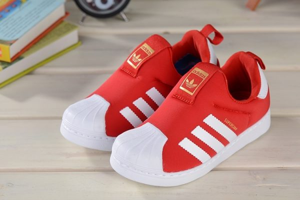 Baby Kids Adidas Superstar Slip On Red