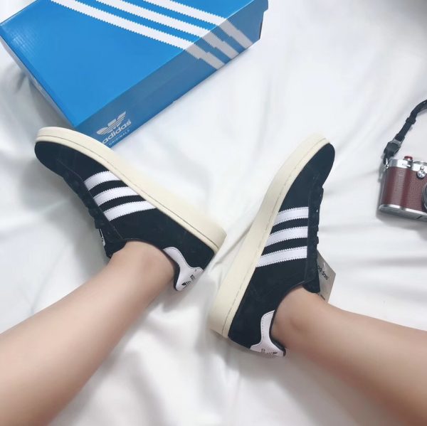 Giày Adidas CAMPUS đen sọc trắng
