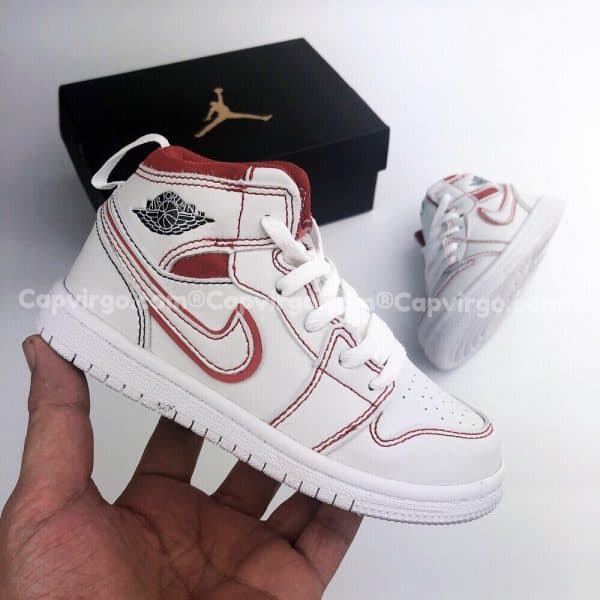 Giày trẻ em Air Jordan 1 Mid màu trắng