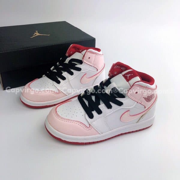 Giày trẻ em Air Jordan 1 Mid màu trắng hồng