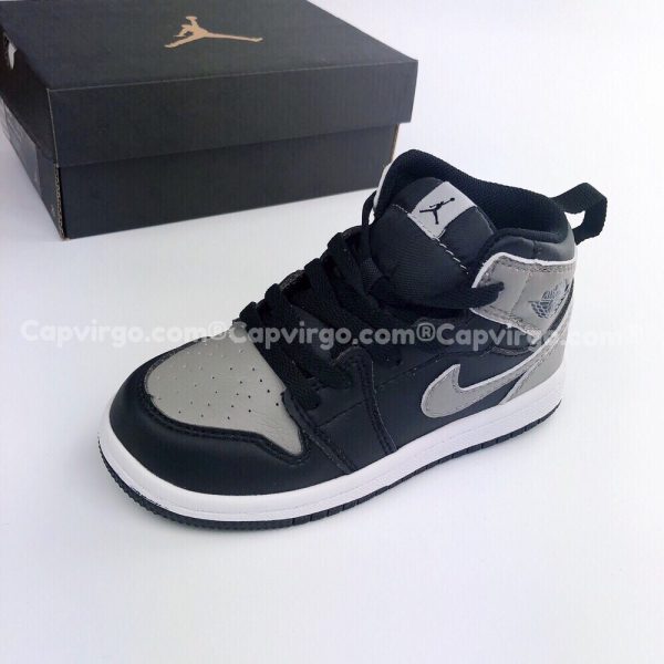 Giày trẻ em Air Jordan 1 Mid màu ghi đen