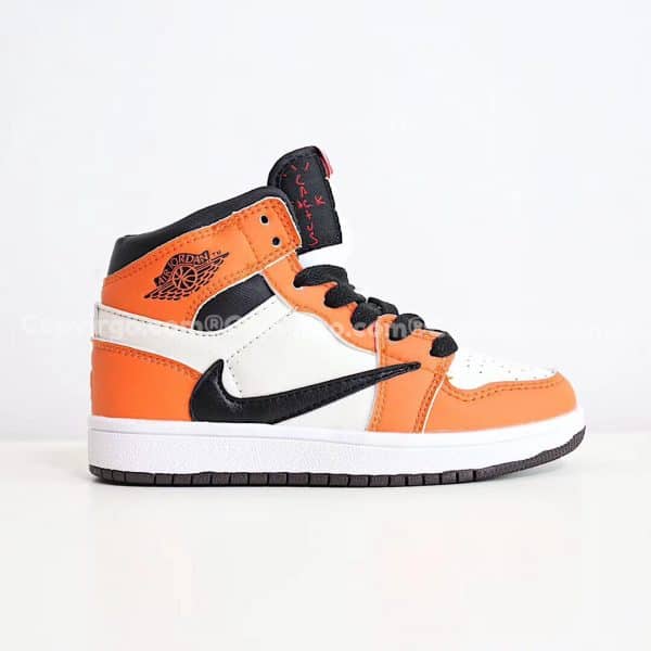 Giày trẻ em Air Jordan 1 Mid màu cam trắng