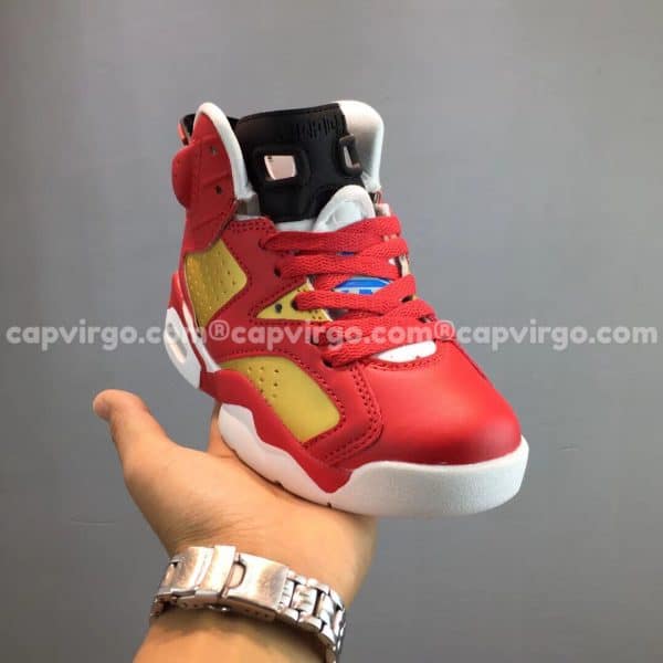 Giày trẻ em Air Jordan 6 "Iron Man" đỏ vàng