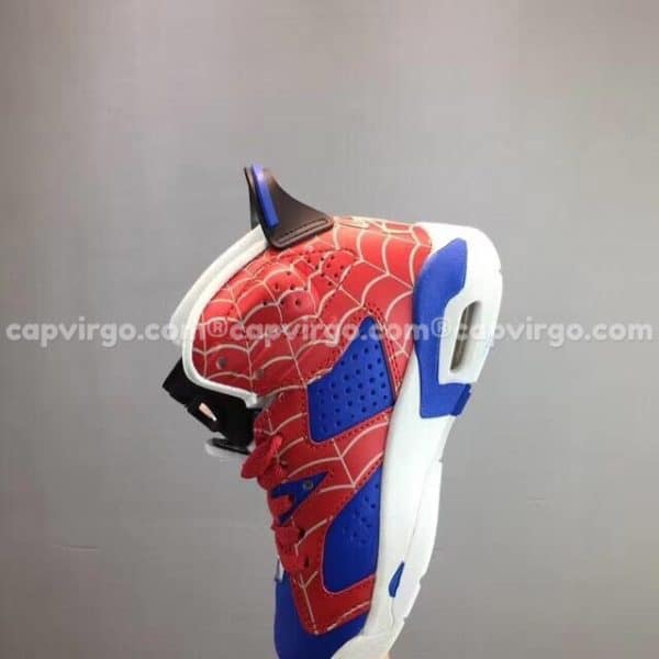 Giày trẻ em Air Jordan 6 “Spider-Man” màu xanh đỏ