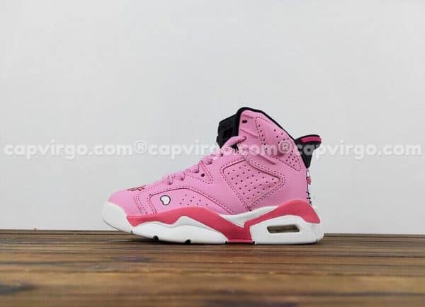 Giày trẻ em Air Jordan 6 "Hello Kitty" hồng