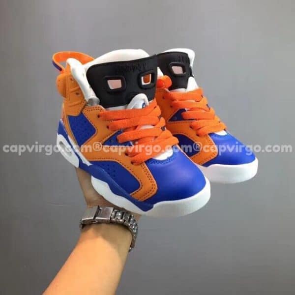 Giày trẻ em Air Jordan 6 “Dragon Ball” xanh cam