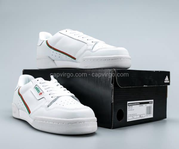 Giày Adidas Continental drop step màu trắng viền xanh