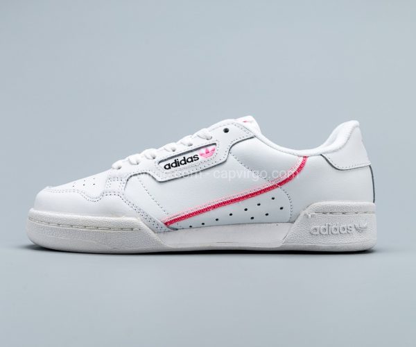 Giày Adidas Continental drop step màu trắng viền logo hồng