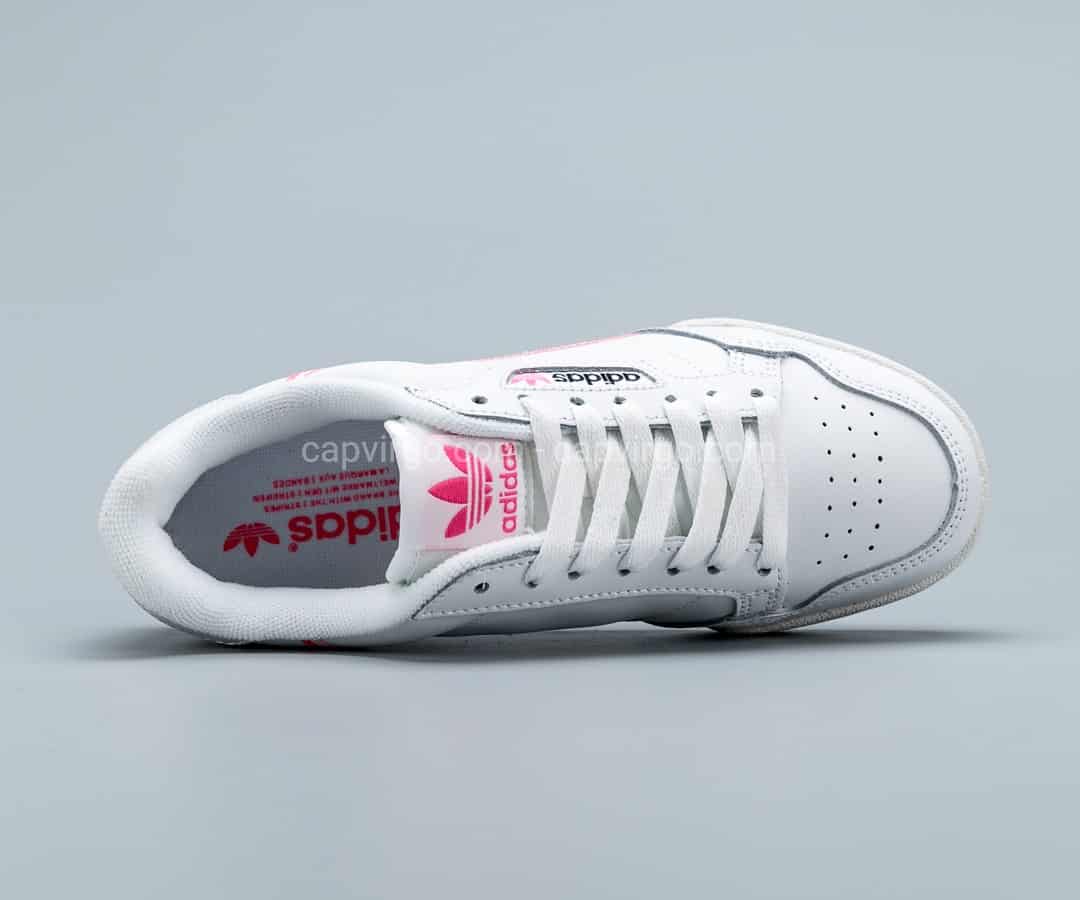 Giày Adidas Continental drop step màu trắng viền logo hồng