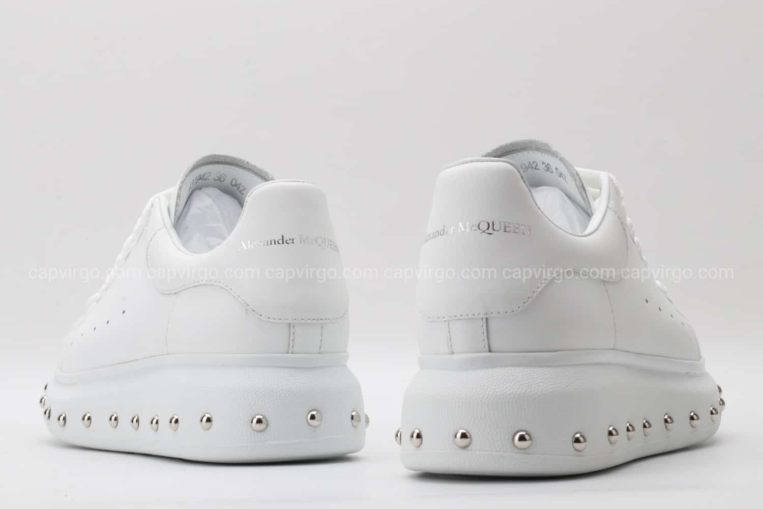 Giày McQueen siêu cấp full trắng họa tiết đinh tán