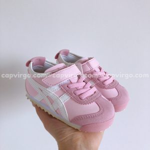 Giày trẻ em Onitsuka Tiger màu hồng sọc trắng