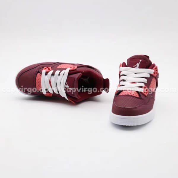Giày trẻ em Air Jordan 4 màu đỏ mận