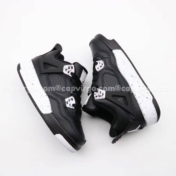 Giày trẻ em Air Jordan 4 màu đen trắng