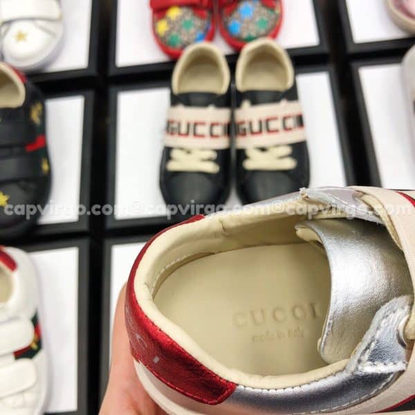 Giày Gucci trẻ em màu bạc sọc GUCCI