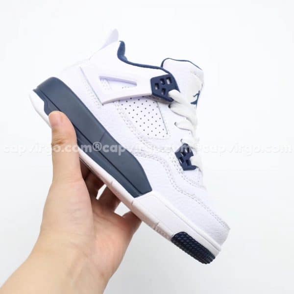 Giày trẻ em Air Jordan 4 màu trắng đế xanh navy