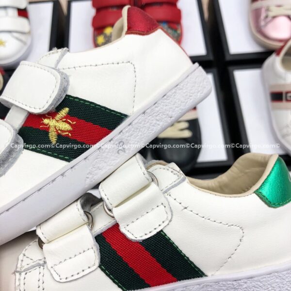 Giày Gucci trẻ em sneaker ong màu trắng