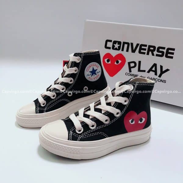 Giày Converse PLAY tim màu đen cao cổ
