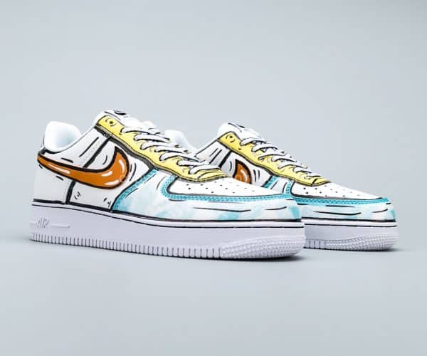 Giày Nike Air Force1 màu trắng họa tiết paint