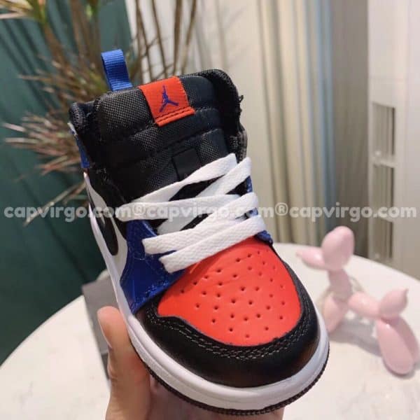 Giày trẻ em Air Jordan 1 Mid màu xanh đỏ đen