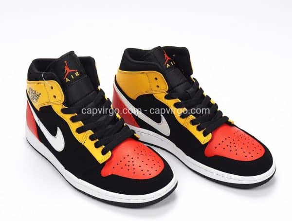 Giày Nike Jordan 1 siêu cấp 3 màu vàng đỏ đen