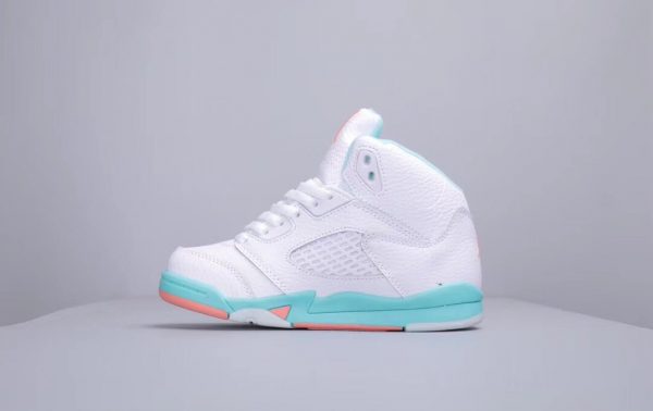 Giày trẻ em Air Jordan 5 Retro màu trắng xanh