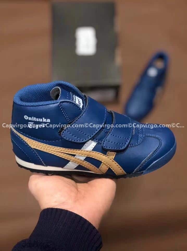 Giày trẻ em Onitsuka Tiger cao cổ màu xanh dương
