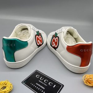 Giày gucci ACE siêu cấp trắng gót 2 màu xanh đỏ họa tiết gc
