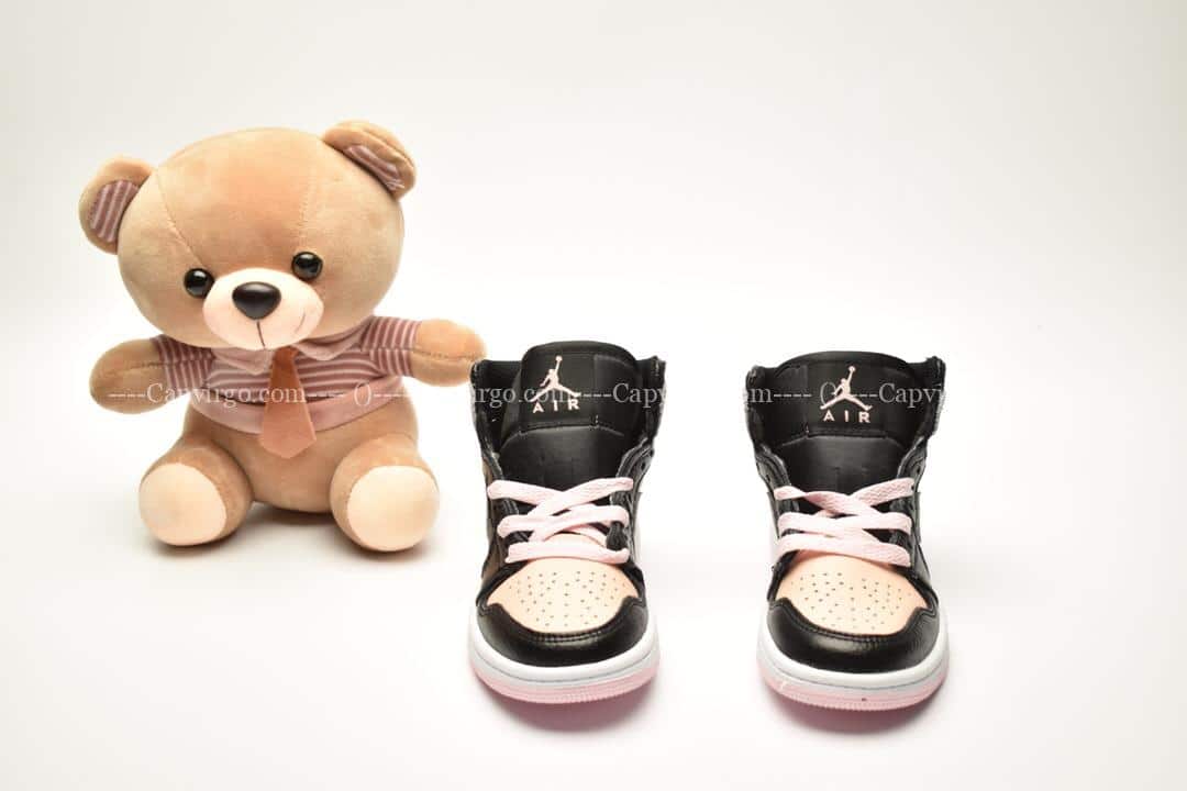 Giày trẻ em Jordan1 Retro High OG đen hồng nhạt