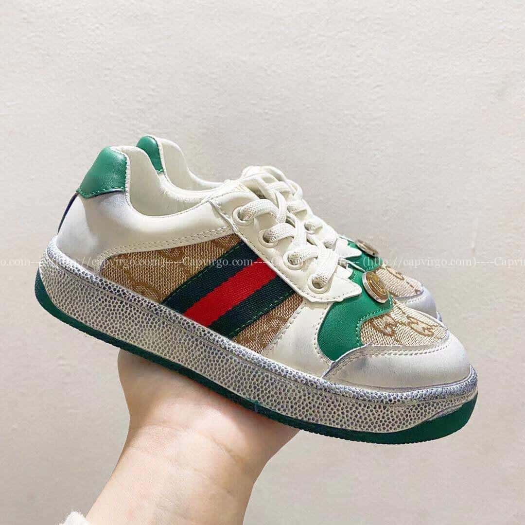 Giày Gucci trẻ em Embroidered xanh trắng