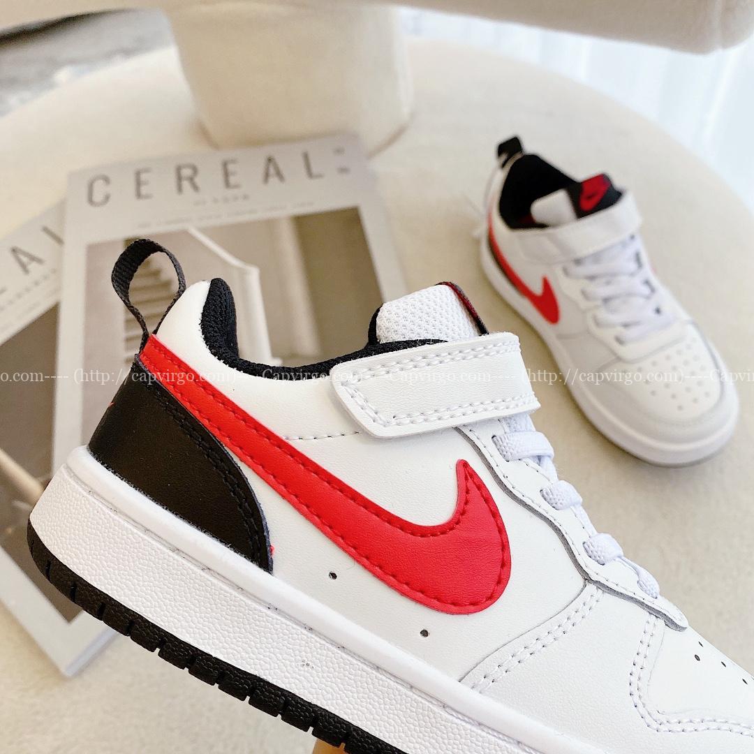 Giày trẻ em Nike Air Force One Tooling Low-Top màu trắng logo đỏ