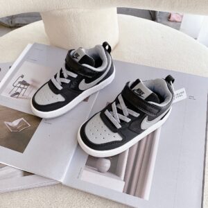 Giày trẻ em Nike Air Force One Tooling Low-Top Velcro Elastic màu đen ghi