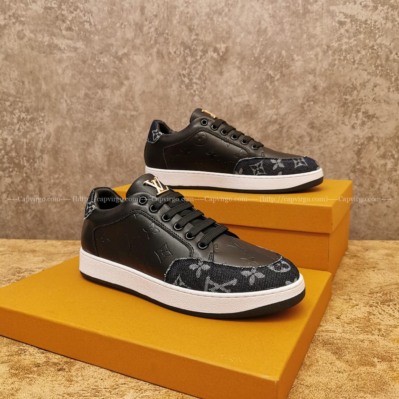 Giày Louis Vuitton cổ thấp siêu cấp màu đen