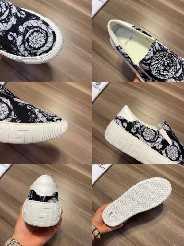Giày Versace Original Single màu đen họa tiết trắng