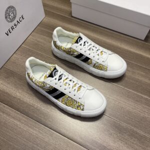 Giày Versace Original Single Vasachi trắng họa tiết vàng