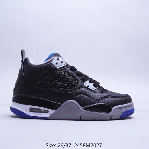 Giày trẻ em Air Jordan 4 màu đen xanh dương