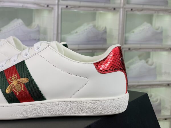 Giày Gucci Ace Embroidered Low-Top trắng gót 2 màu xanh đỏ