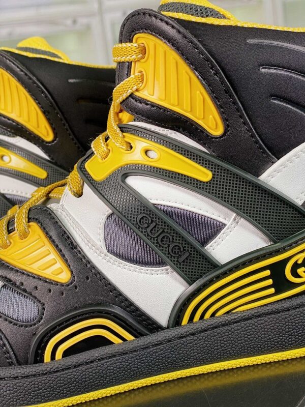 Giày Gucci Basket High-Top Sneaker cao cổ đen vàng