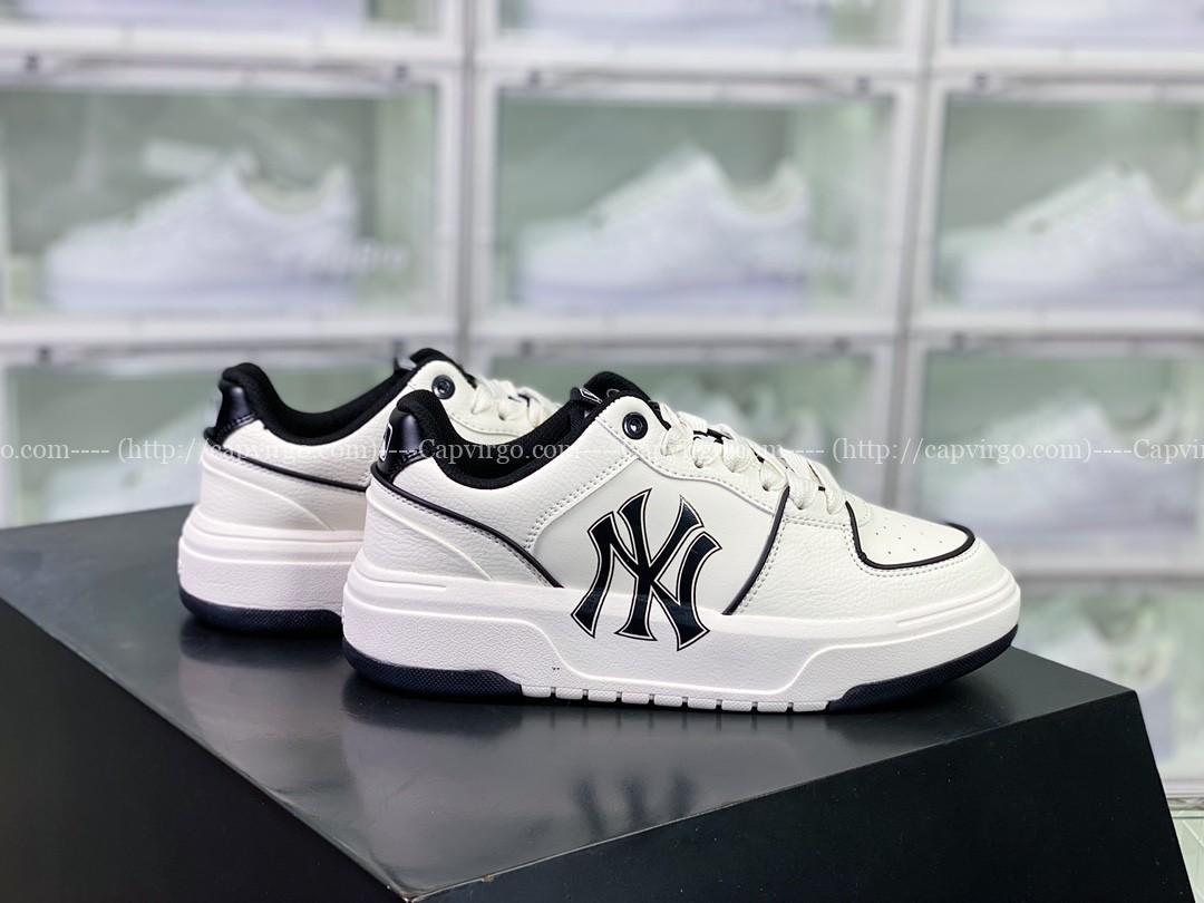Giày MLB Chukky Classic mẫu mới trắng gót đen logo NY