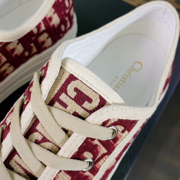 Giày Dior Nữ siêu cấp Oblique Low"Walk'n'Dior" họa tiết màu đỏ