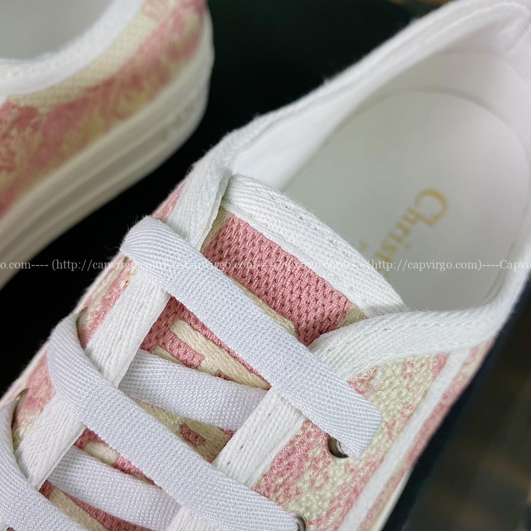 Giày Dior Nữ siêu cấp Oblique Low"Walk'n'Dior" họa tiết màu hồng