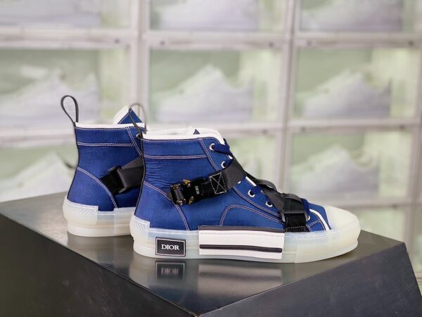 Giày Dior B23 Oblique High cao cổ siêu cấp màu xanh