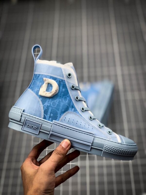 Giày Dior B23 Oblique High Top Sneakers siêu cấp màu xanh