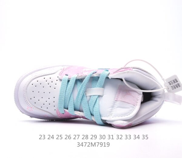 Giày Air Jordan 1 trẻ em hoạt tiết sao ba màu hồng xanh tím