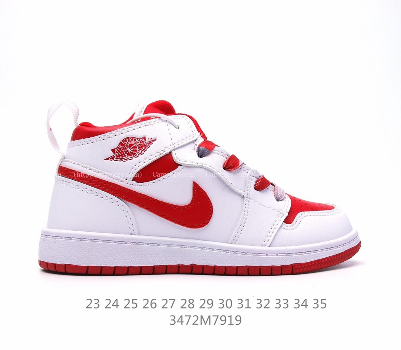 Giày Nike Air Jordan 1 Mid GS "Lucid Green" trẻ em màu đỏ trắng