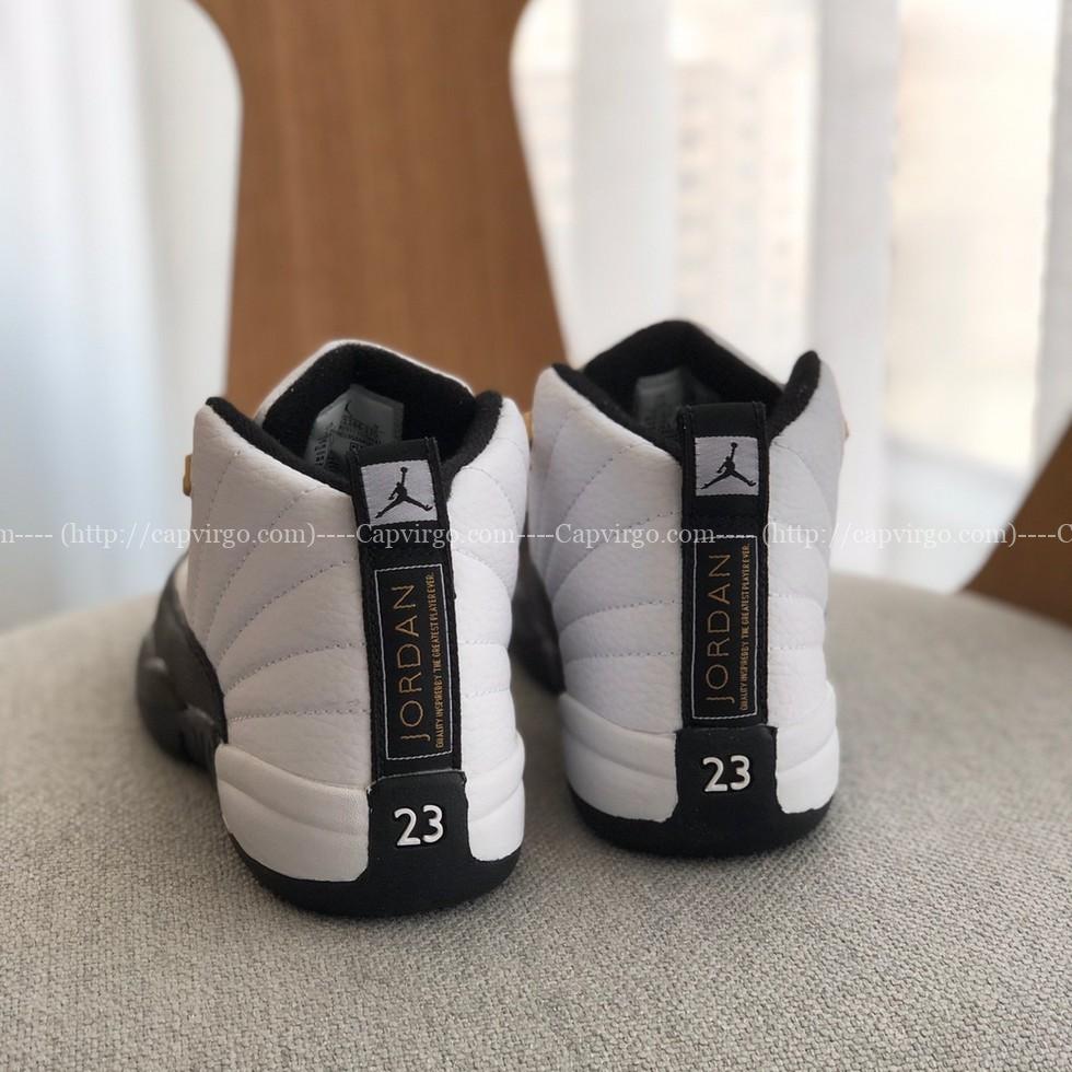 Giày trẻ em Nike Air jordan 12 màu trắng mũi đen - AJ12