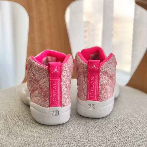 Giày trẻ em Nike Air jordan 12 màu hồng loang mũi trắng - AJ12