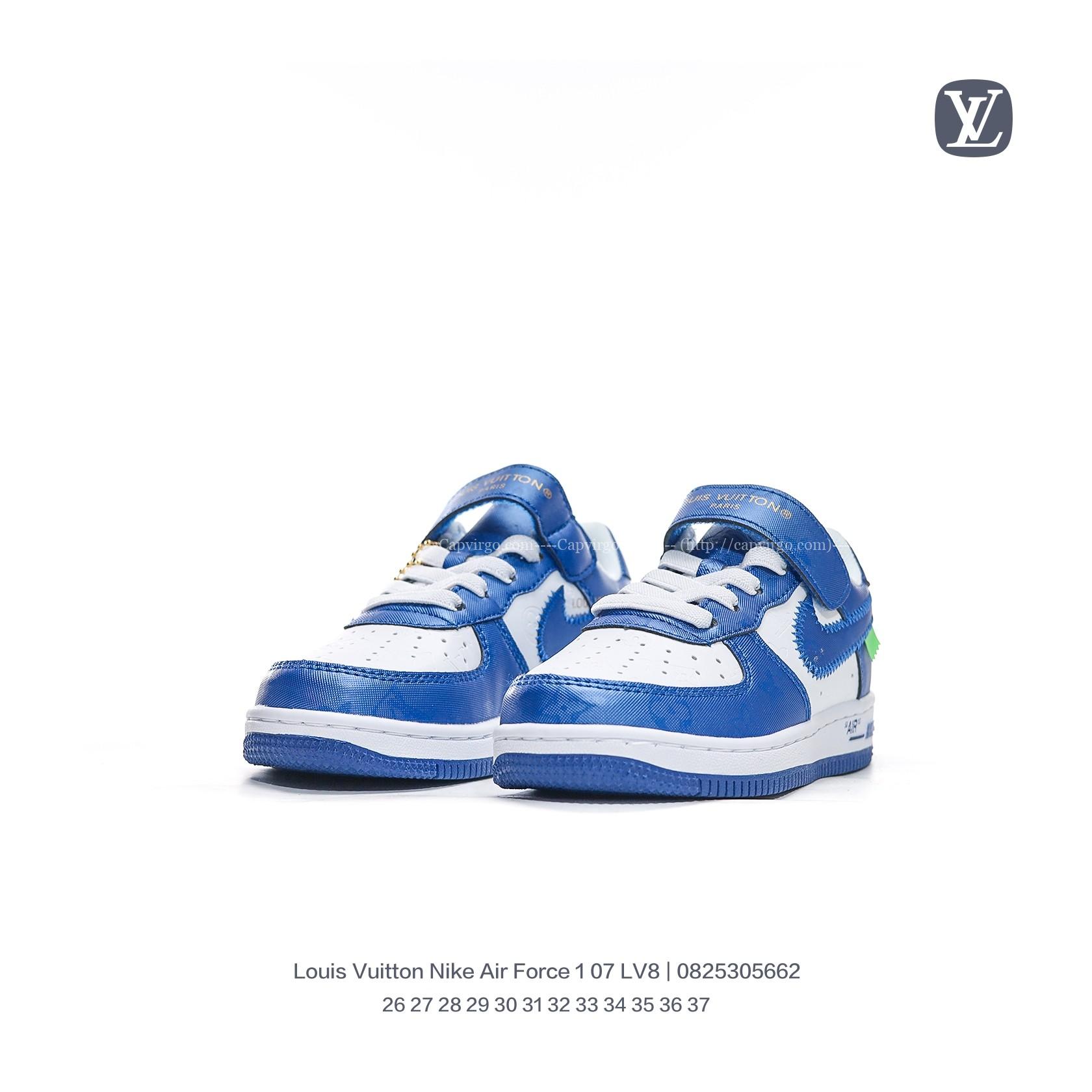 Giày Nike Air Force 1 07 x Louis Vuitton trẻ em màu xanh nước biển