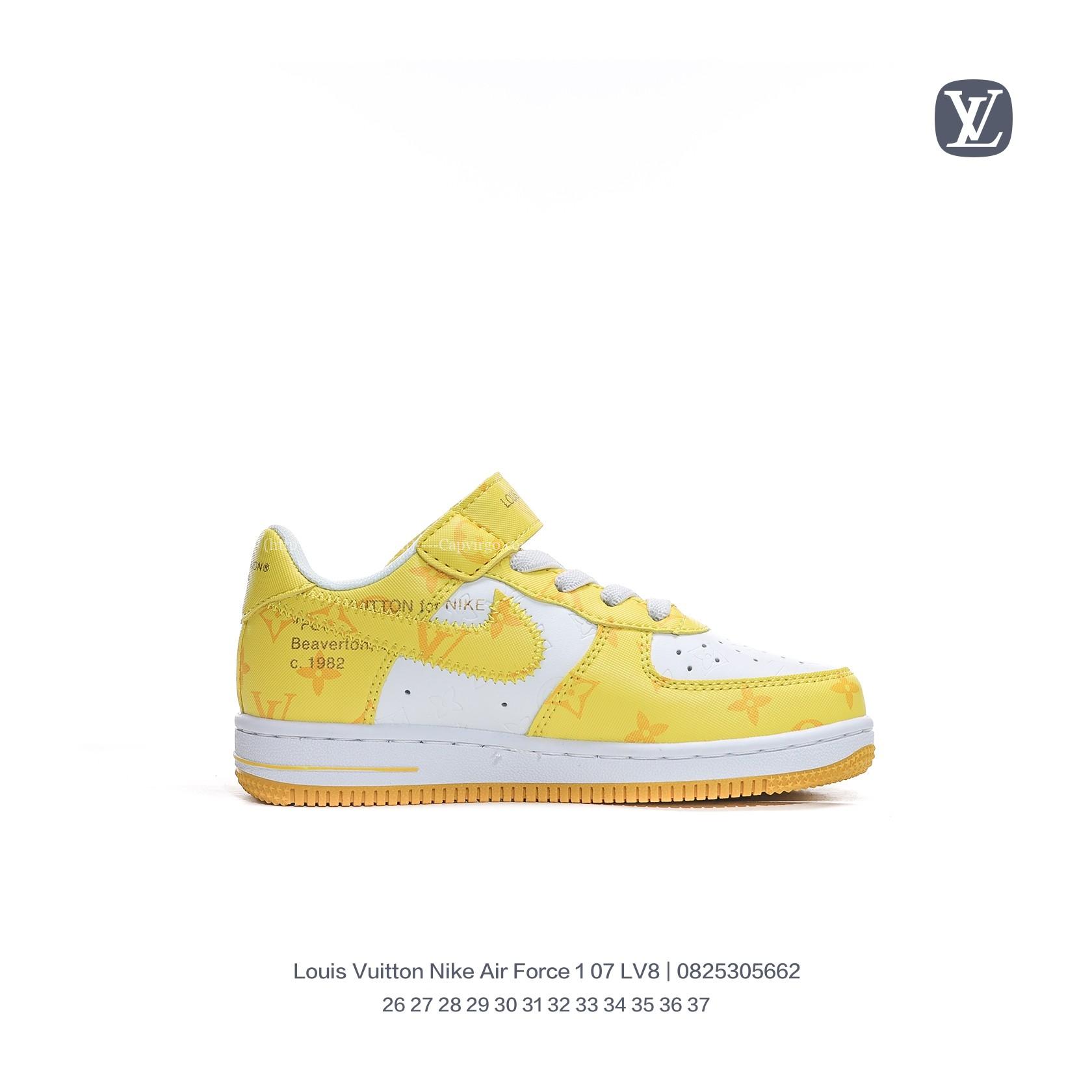 Giày Nike Air Force 1 07 x Louis Vuitton trẻ em màu vàng