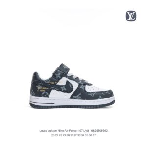 Giày Nike Air Force 1 07 x Louis Vuitton trẻ em màu đen