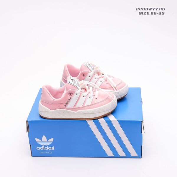 Giày Adidas Superstar trẻ em Atmos x Adimatic Low màu trắng hồng